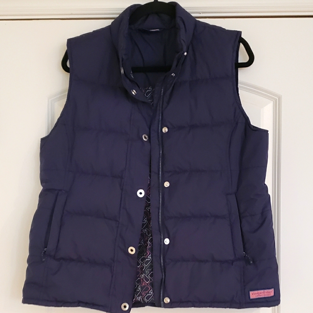 Vineyard Vines Puffer Vest Navy Blue Large